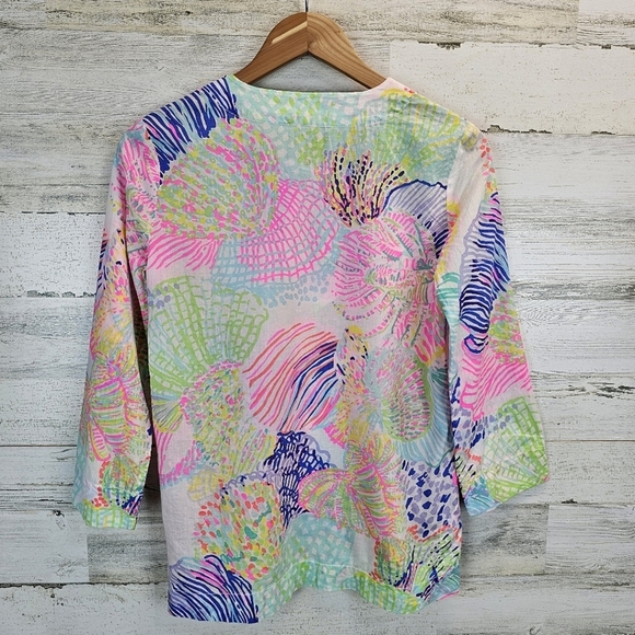 Lilly Pulitzer Womens Amelia Island May Roar Of The Seas Tunic Top Sz XS Coastal - Picture 4 of 14